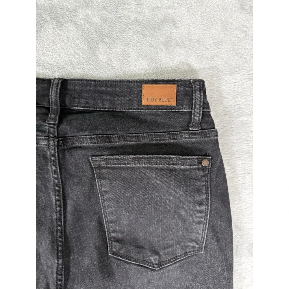 Judy Blue‎ Jeans Womens 11/30 Black Destroyed Mid Rise Skinny